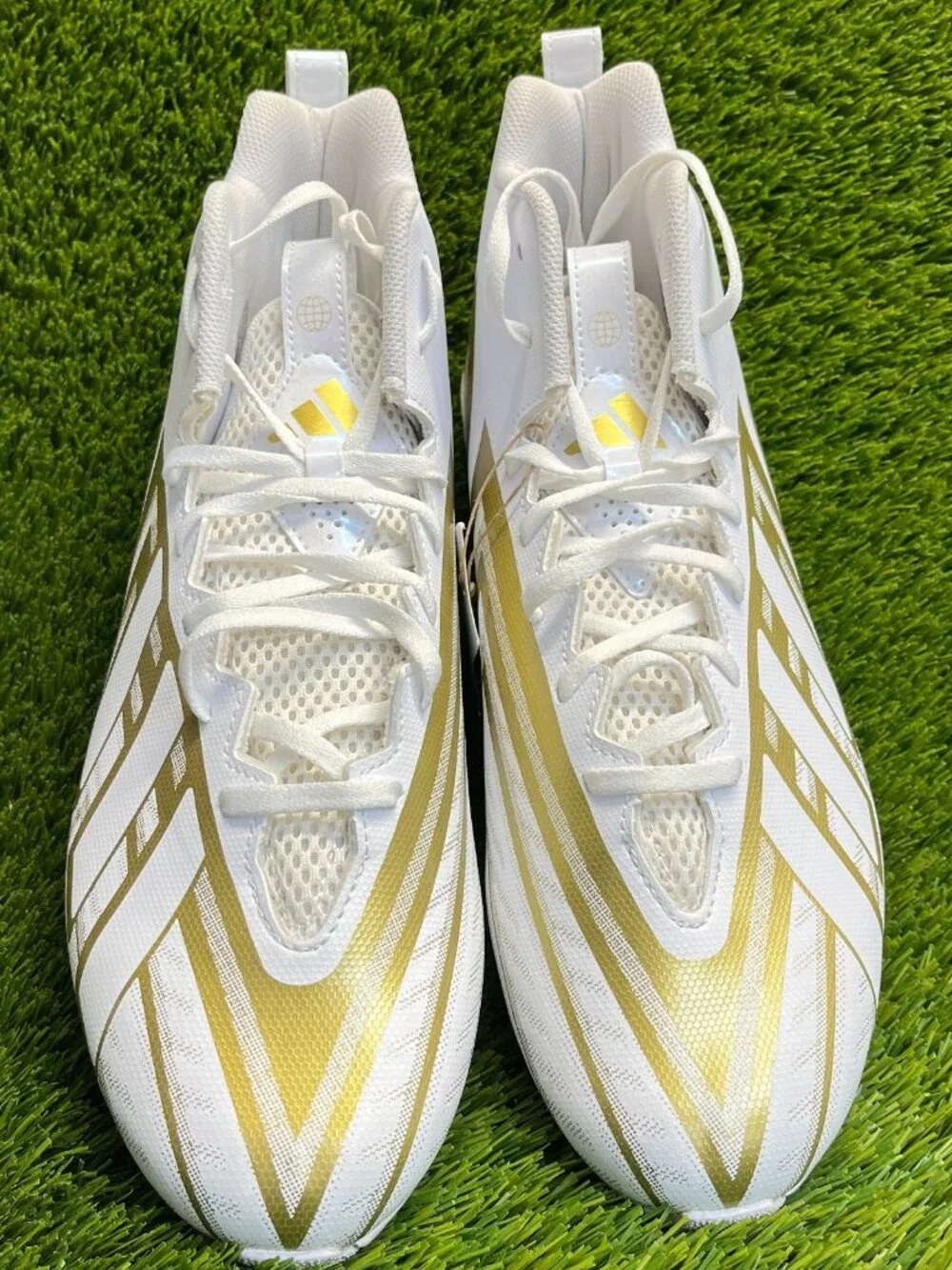 Adidas Freak Spark MD 23 Mens Size 13 White Gold Running Outdoor Football Cleats